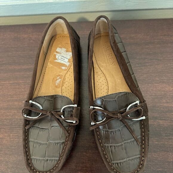 Ralph Lauren leather loafer In brown size 6B new - Picture 6 of 14